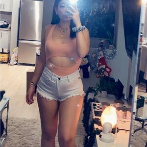 Pink Cutout Bodysuit